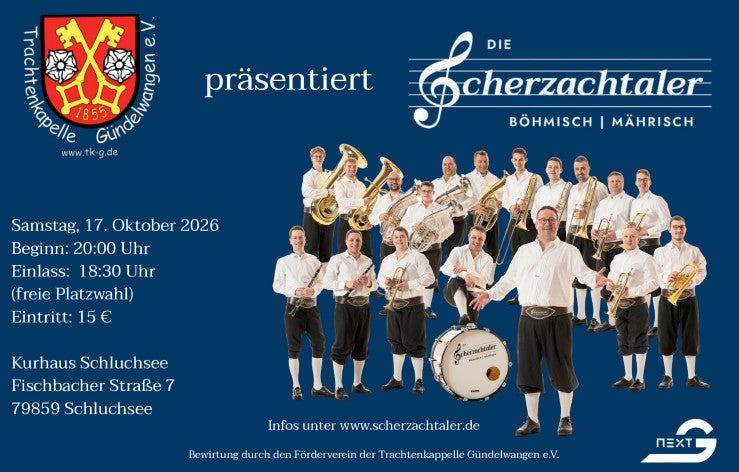 Eintrittskarte Die Scherzachtaler "Konzert im Kurhaus Schluchsee" 2026