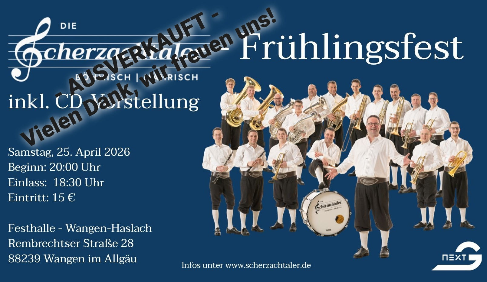 Eintrittskarte "Scherzachtaler Frühlingsfest" 2026 ----AUSVERKAUFT ----